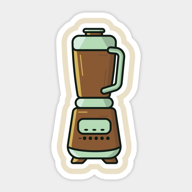 Kitchen Blender with Glass Container Sticker vector illustration. Home and Restaurant interior equipment icon concept. Electric food kitchen blender mixer sticker vector design. Sticker by AlviStudio